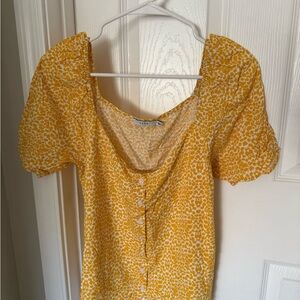 Yellow Floral Women's Top